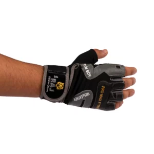 دستکش بدنسازی راج Raj مردانه با کفی چرم طبیعی مدل 103 کد 800993